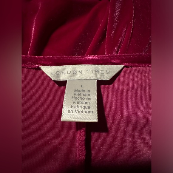 🎀 NWT! London Times Pink Velvet Dolman Sleeves Dress - Picture 3 of 3